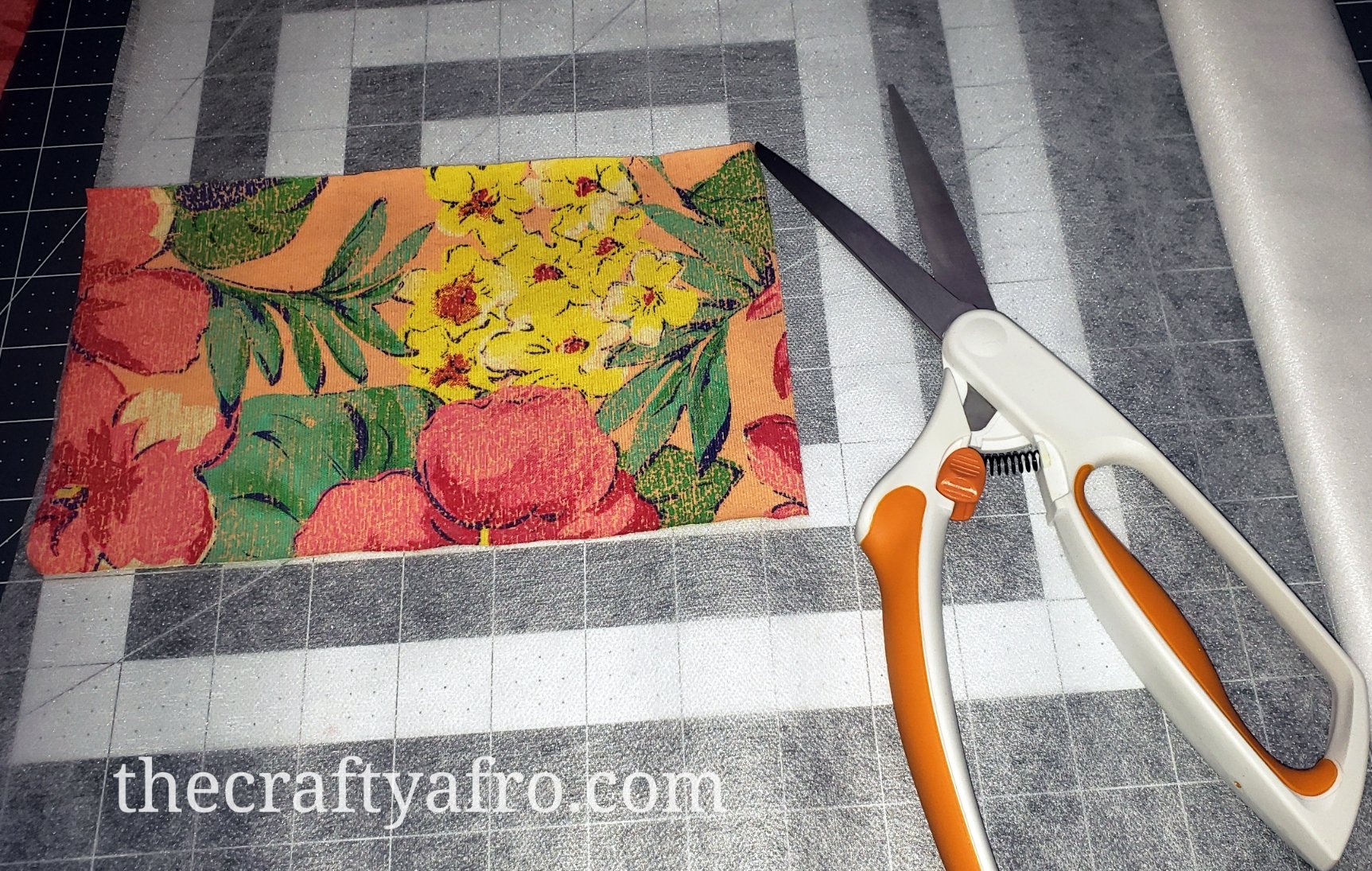 Cut your interfacing to the size of your fabric.
